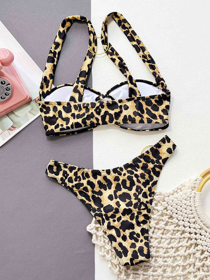 Bikini-Set mit Leoparden-Ringdetail