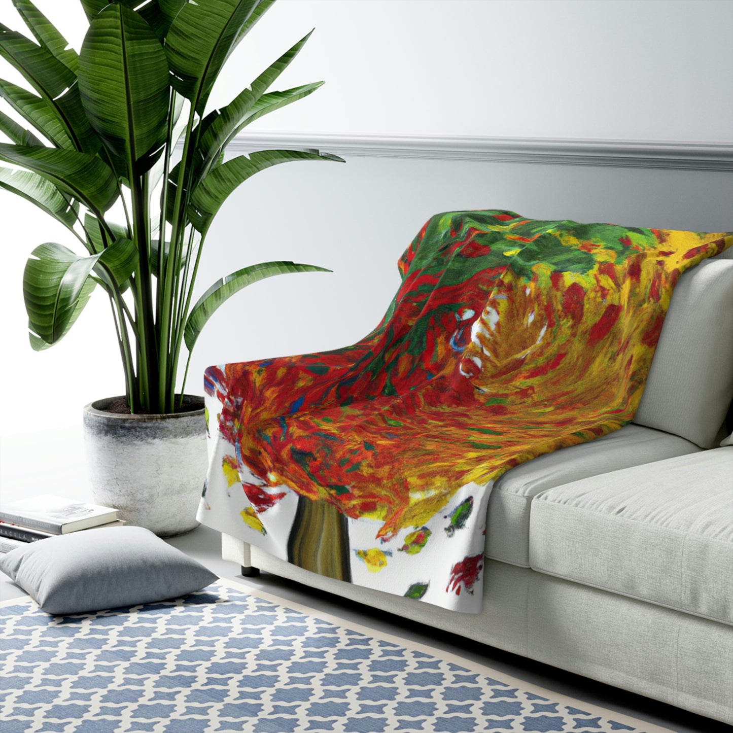 "Autumnal Whirl" - The Alien Sherpa Fleece Blanket