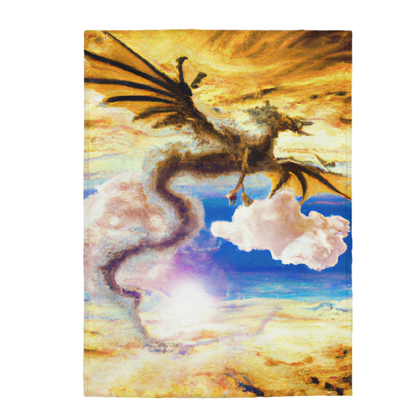 "A Heavenly Blaze with a Mystic Dragon" - The Alien Velveteen Plush Blanket