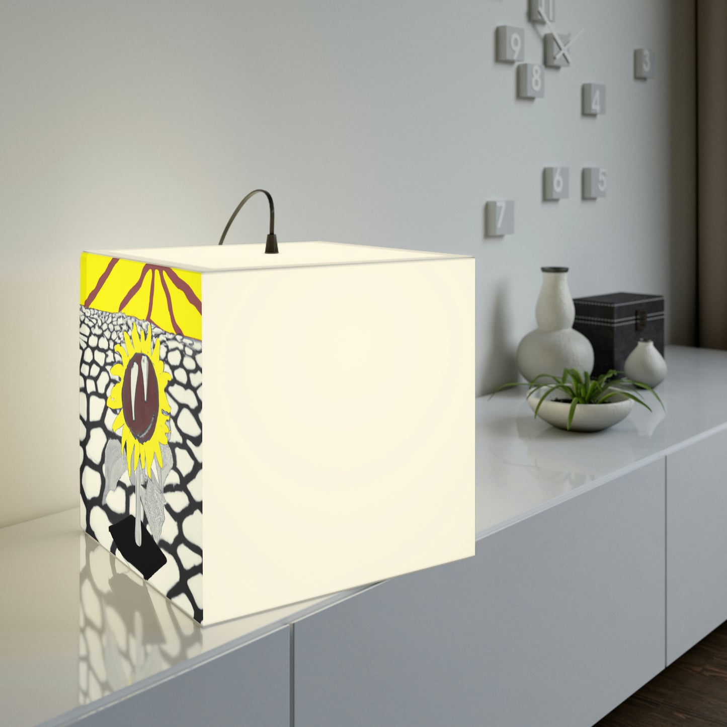 "A Sunflower Withering on a Parched Field" - The Alien Light Cube Lamp