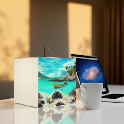 "Caribbean Fiesta on the Beach - A Digital Exploration of Mexican Culture" - The Alien Light Cube Lamp