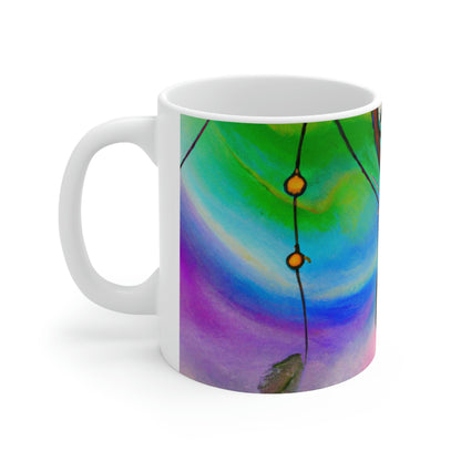 "A Galaxy of Dreams: A Colorful Dreamcatcher Captures Falling Stardust" - The Alien Ceramic Mug 11 oz