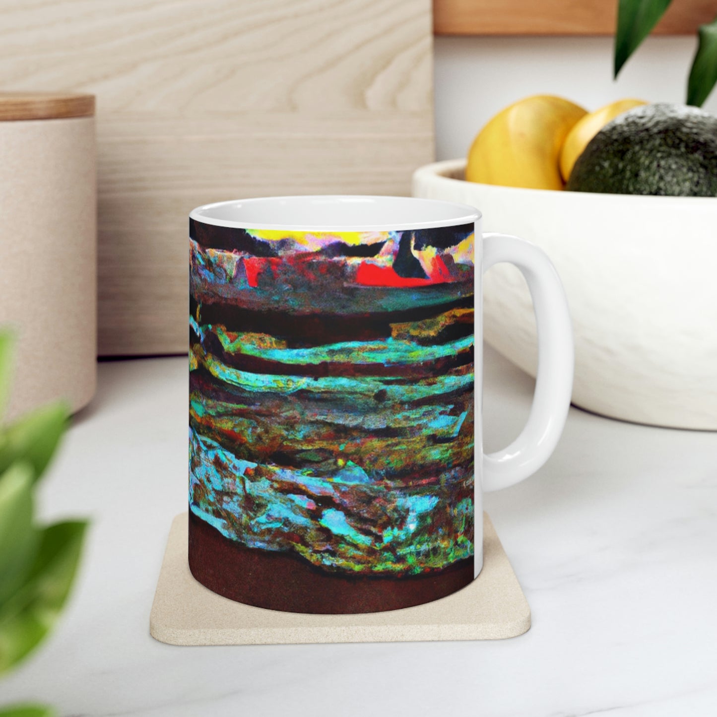 "Dusk at Sea: A Tempestuous Gathering" - The Alien Taza de cerámica 11 oz