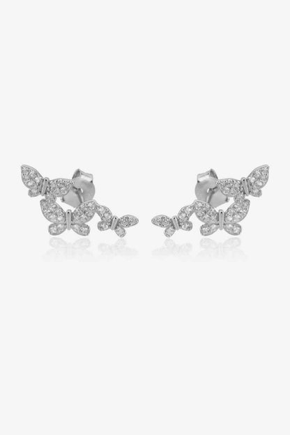 Zircon Butterfly 925 Sterling Silver Earrings