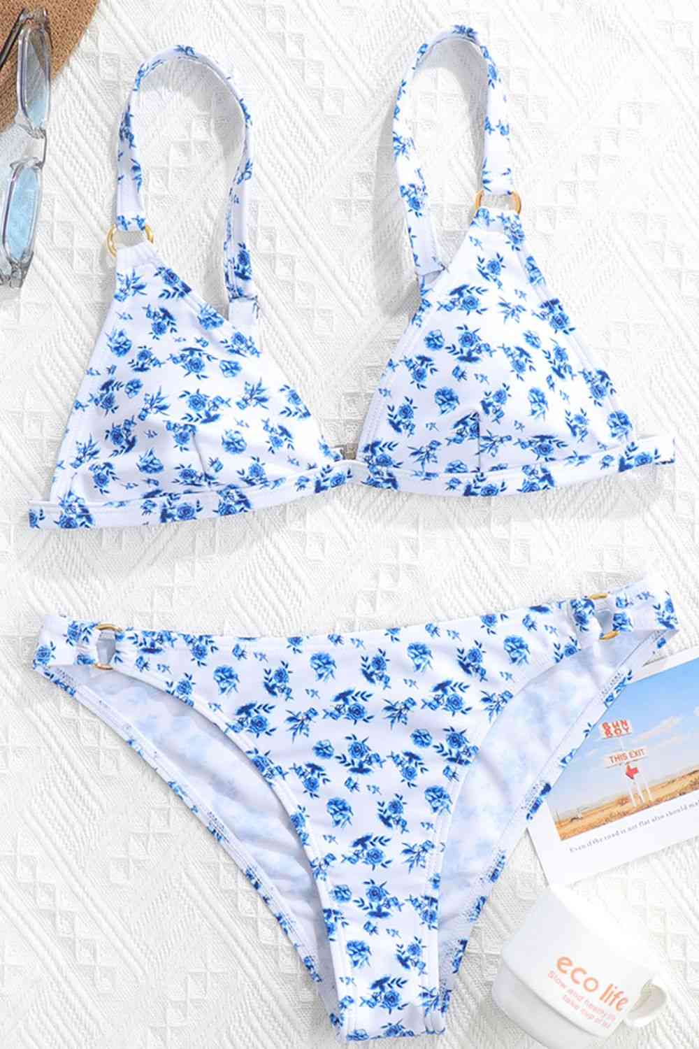 Bikini-Set mit floralem Ringdetail