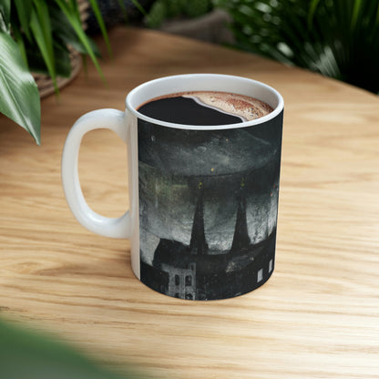 "Luminous Nocturne: A City Lit By Moonlight" - The Alien Ceramic Mug 11 oz