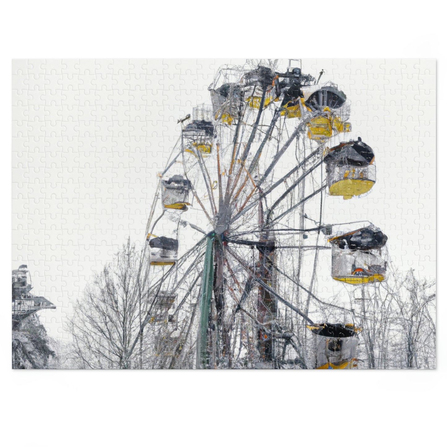 "Lonely Wheel in a Winter Wonderland" - The Alien Jigsaw Puzzle