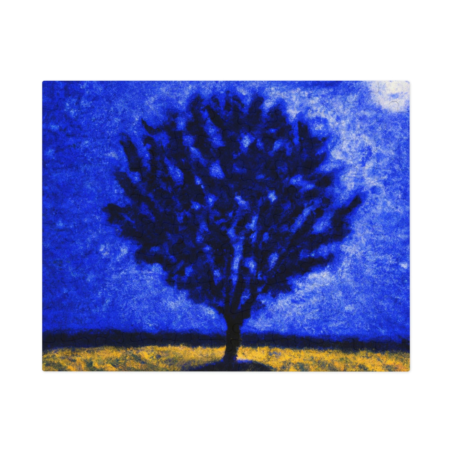 "A Lone Blue Tree in the Moonlight Field" - The Alien Jigsaw Puzzle