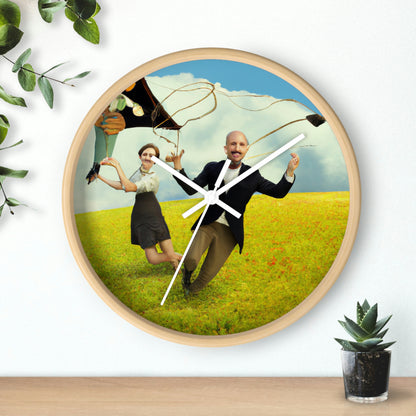 "A Kite Day in the Meadow" - The Alien Wall Clock