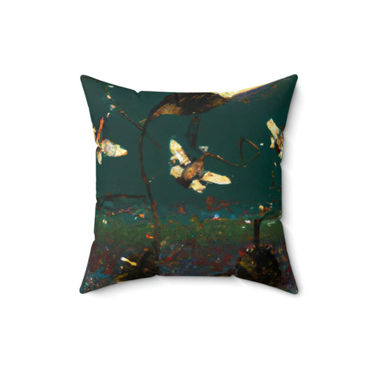 Twinkling Fireflies in the Evening Sky - The Alien Square Pillow