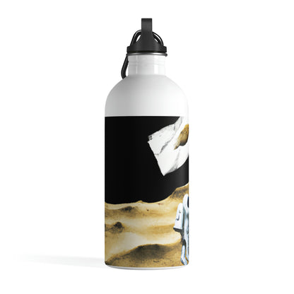 "Claiming Space: The Astronaut's Asteroid Flag Planting" - The Alien Stainless Steel Water Bottle