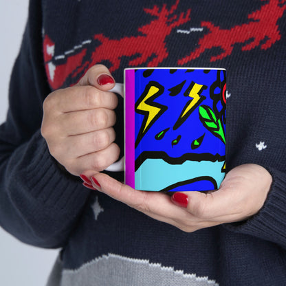 "A Bold Bloom Amidst the Storm" - The Alien Ceramic Mug 11 oz