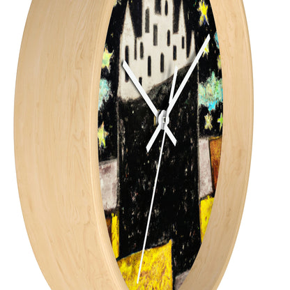 "Cosmic Oasis: A Journey to a Floating City Amid the Sea of Stars" - The Alien Wall Clock