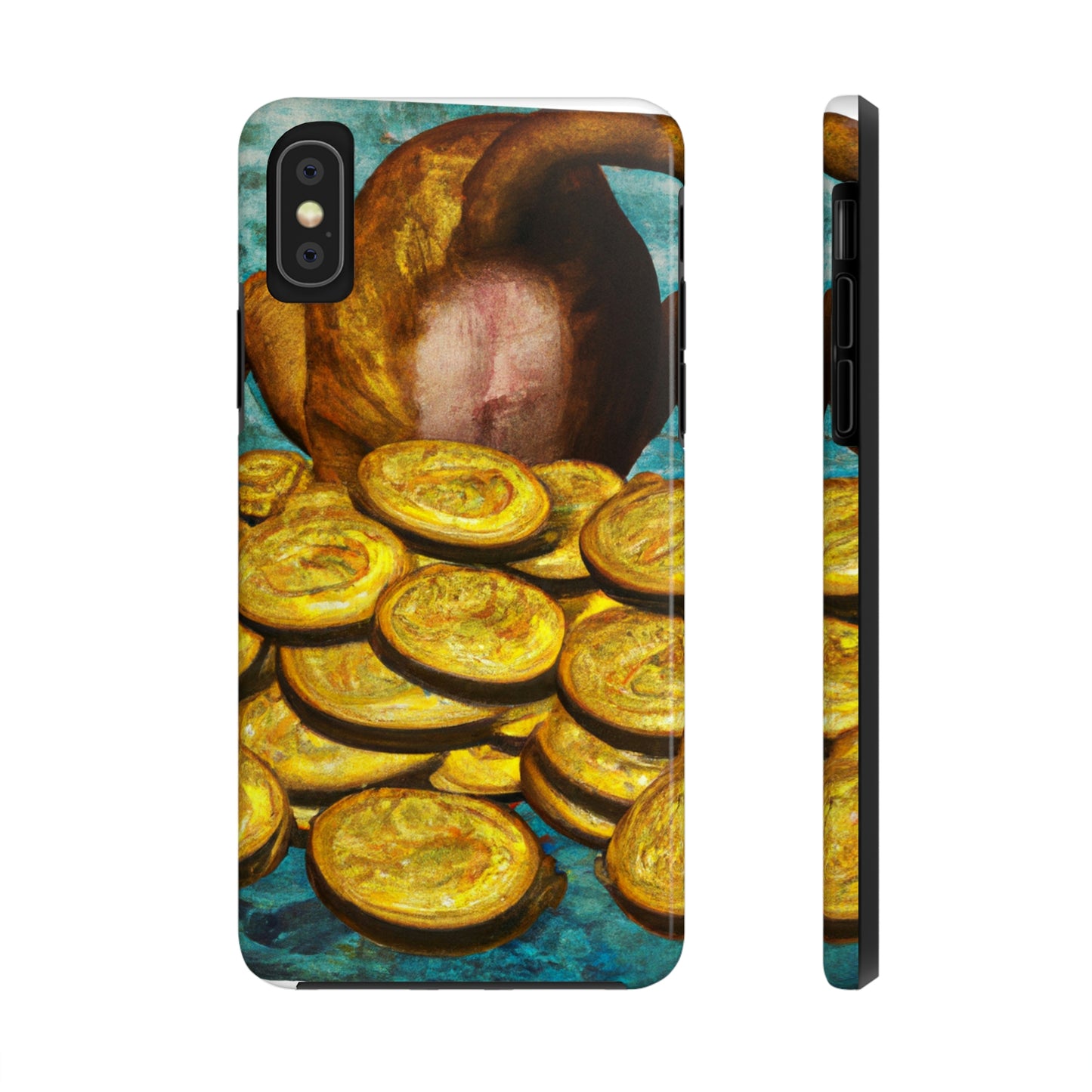 "Feline Fortune in a Foliage of Finances" - Die Alien Tough Phone Cases