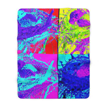 "A Rainbow of Feathered Friends" - The Alien Sherpa Fleece Blanket