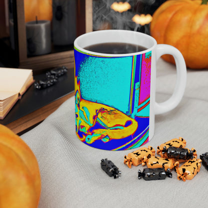 "Fox by Firelight". - The Alien Ceramic Mug 11 oz