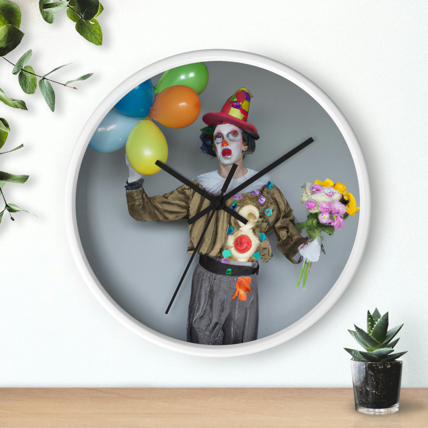 "Haciendo payasadas con globos" - El reloj de pared alienígena