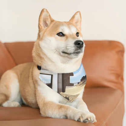 "Perdido en las arenas: Descubriendo el antiguo templo" - El collar de bandana para mascota alienígena