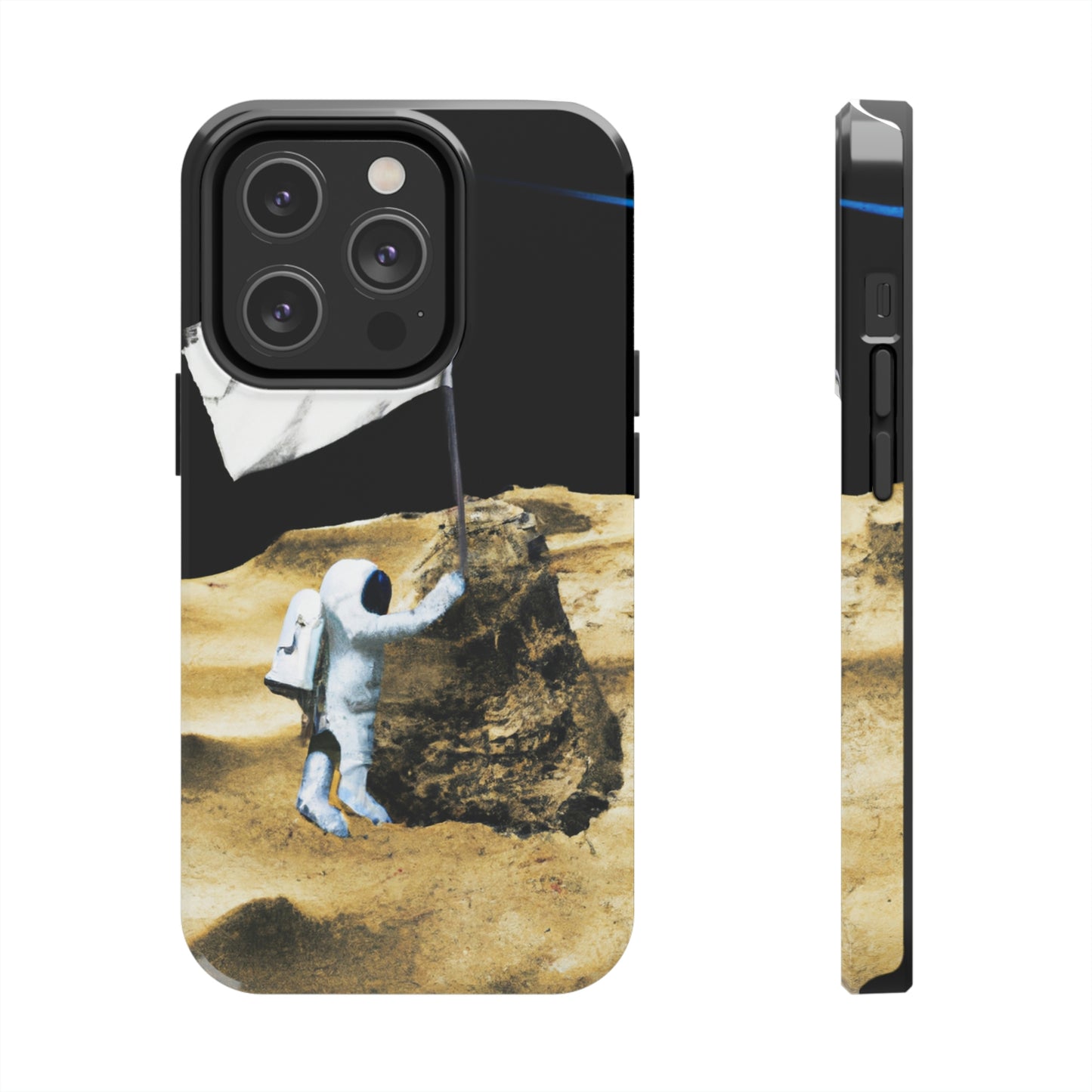 "Claiming Space: The Astronaut's Asteroid Flag Planting" - The Alien Tough Phone Cases