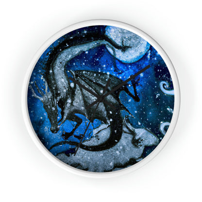 "Frosted Moonlight Dragon" - The Alien Wall Clock