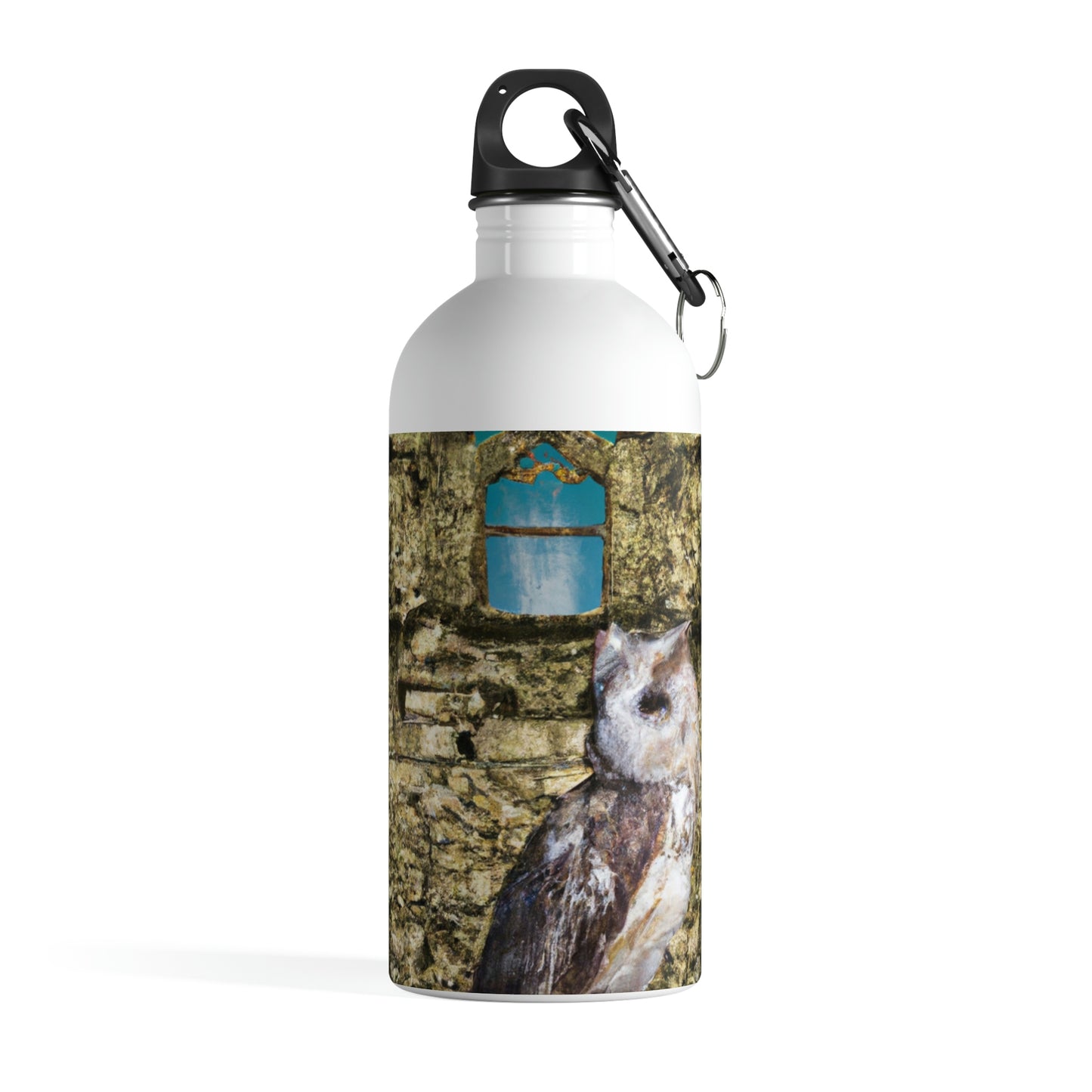 "A Sentinal Among Ruins: An Unturred Owl's Perch" - La botella de agua de acero inoxidable alienígena