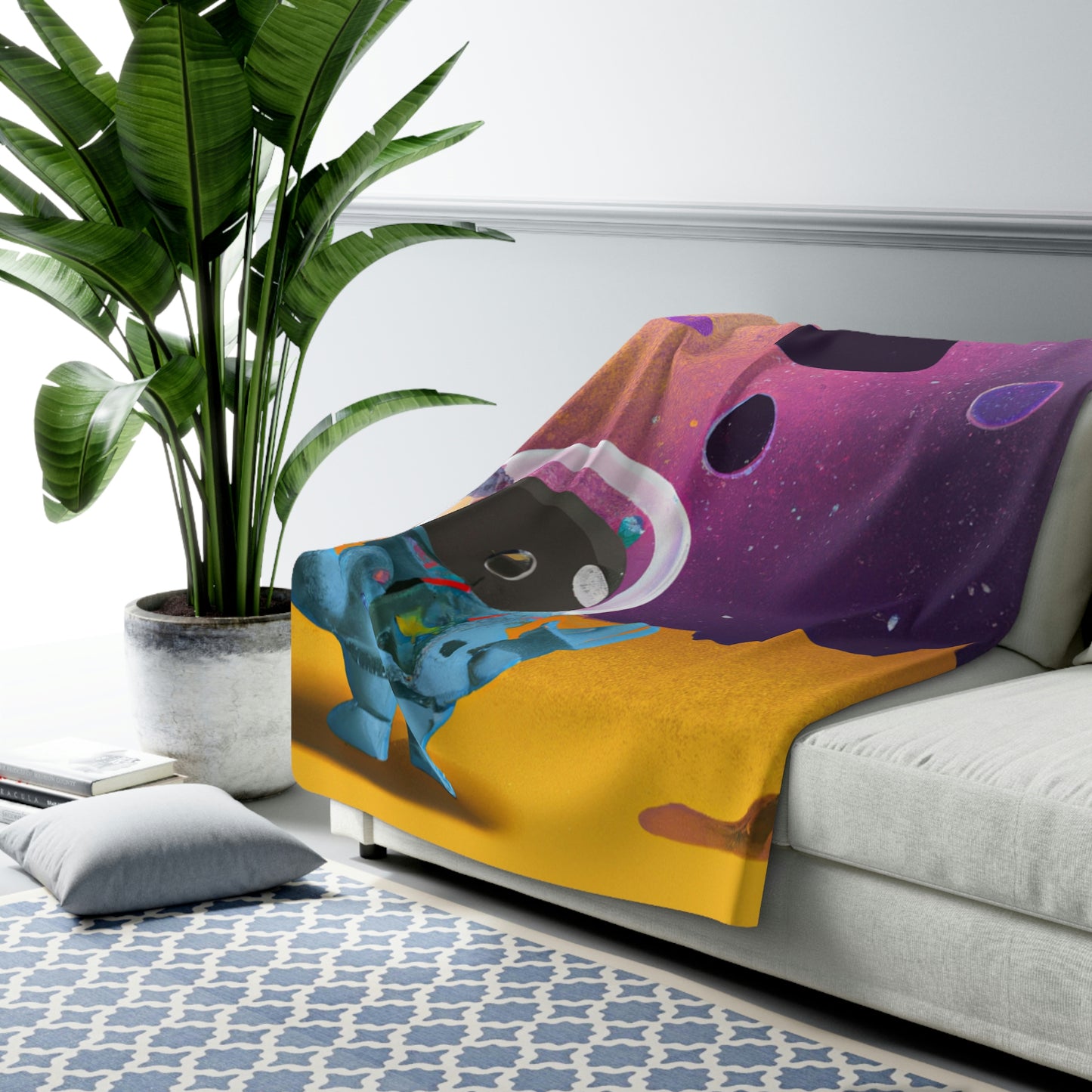 "Exploring the Unknown: The Adventures of a Space Captain and the Mysterious Planet" - The Alien Sherpa Fleece Blanket