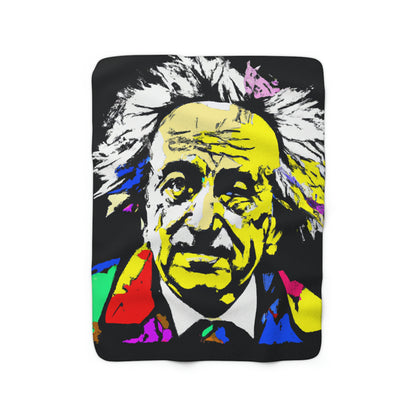 "Albert Einstein: A Pop Art Portrait" - The Alien Sherpa Fleece Blanket