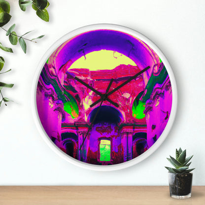 Locura mística: colores locos en la catedral olvidada - El reloj de pared alienígena