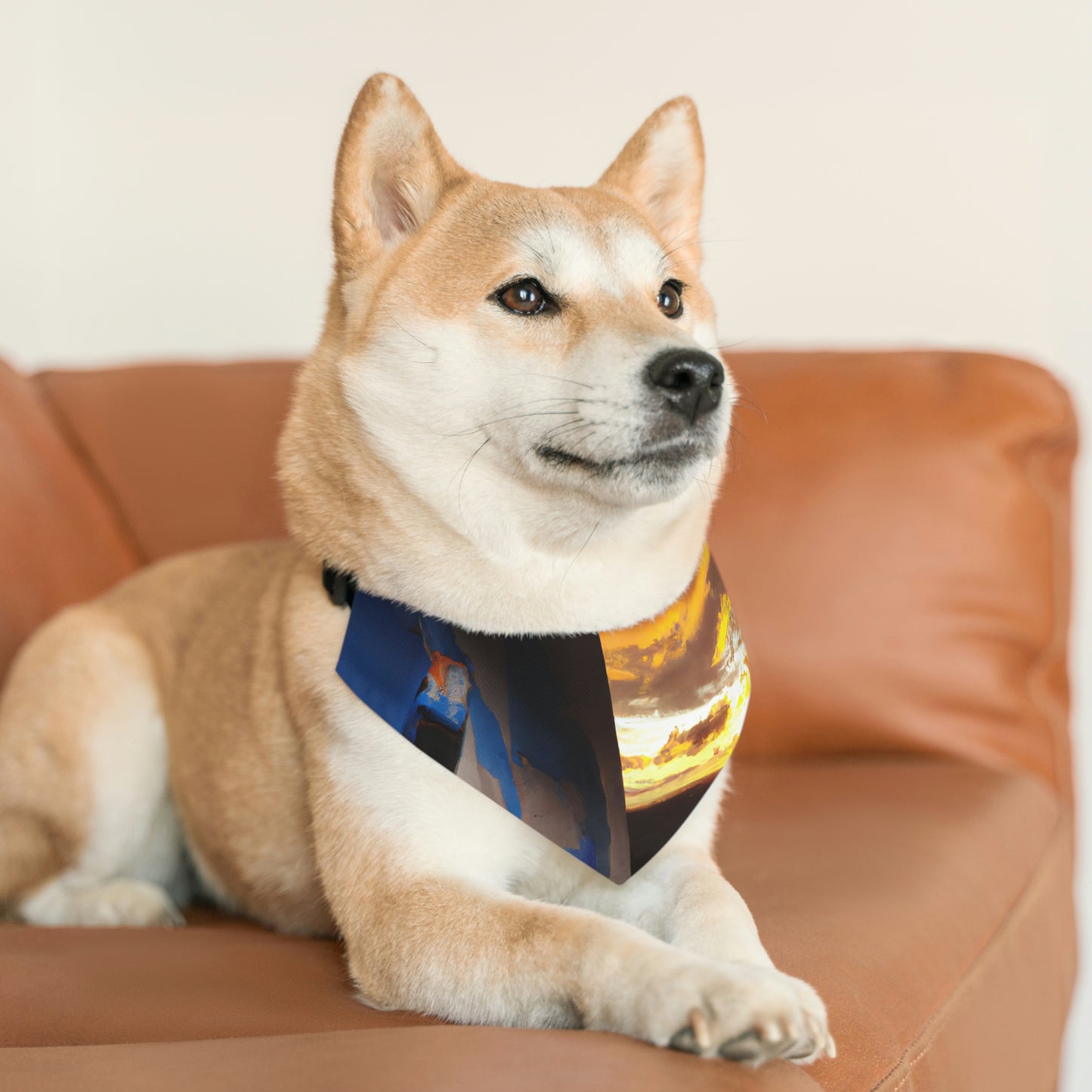 "Calma después de la tormenta" - El collar de bandana para mascota alienígena