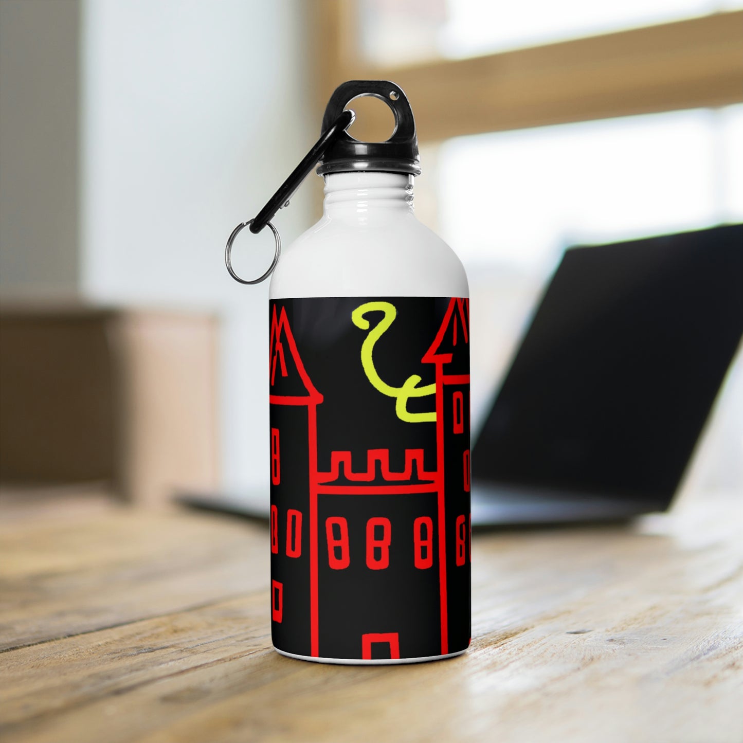 "A Haunted Shadow: The Dark Secrets of the Old Castle on a Gloomy Night" - The Alien Stainless Steel Water Bottle