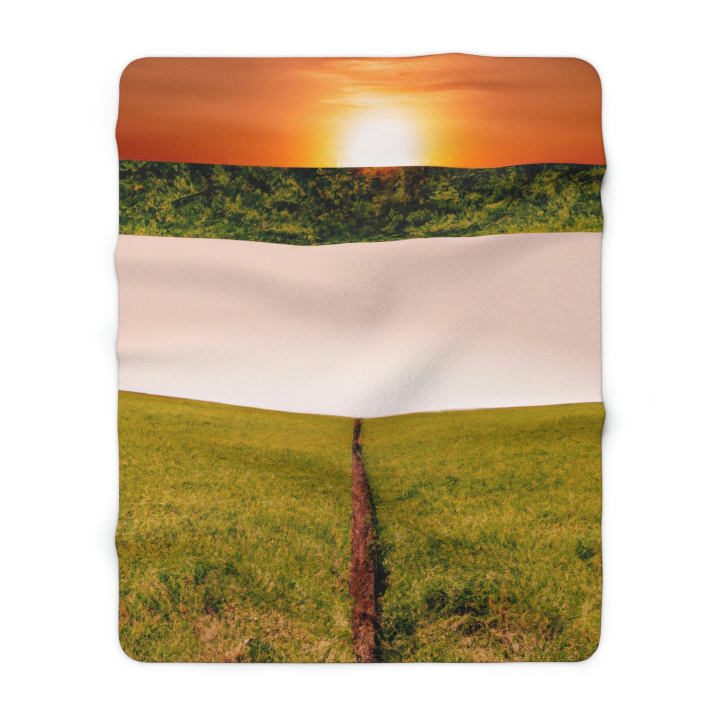 "Golden Horizon at Dusk" - The Alien Sherpa Fleece Blanket