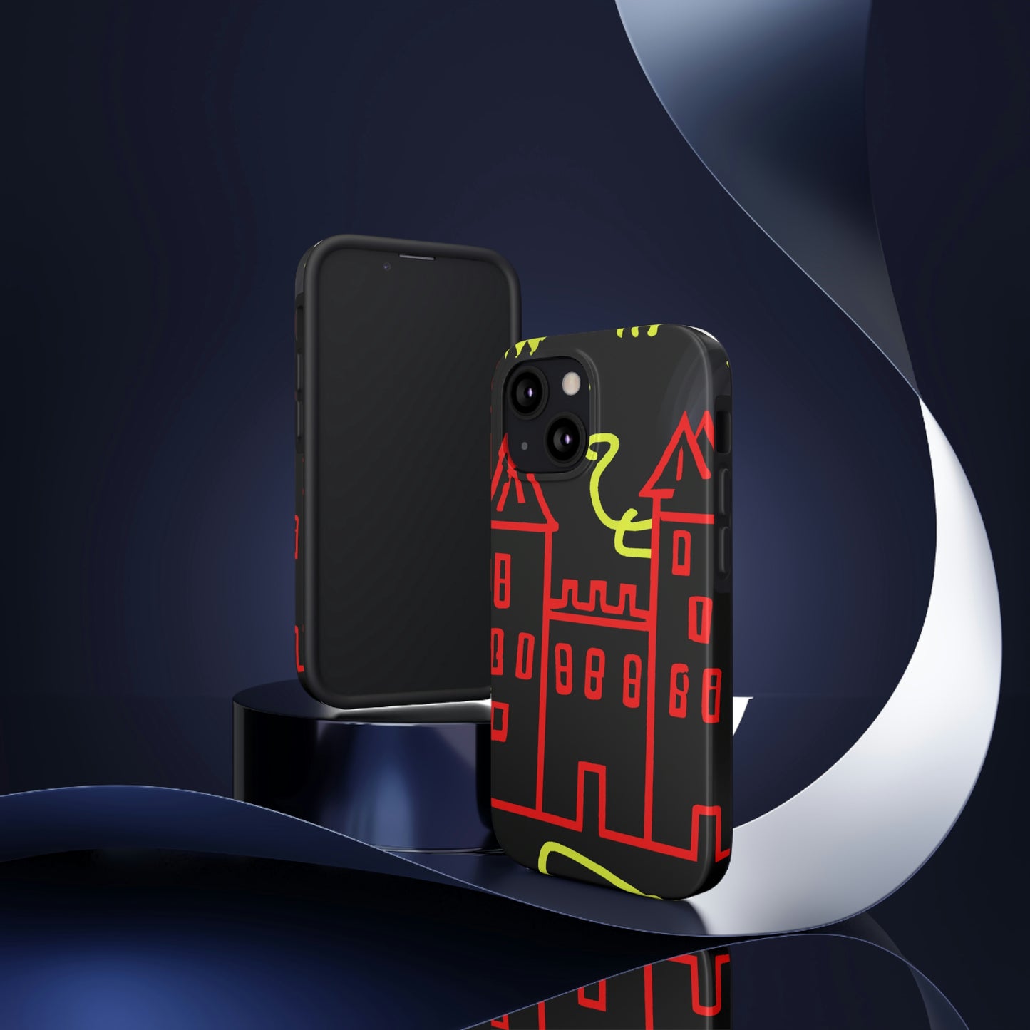 „Ein verwunschener Schatten: Die dunklen Geheimnisse des alten Schlosses in einer düsteren Nacht“ – The Alien Tough Phone Cases