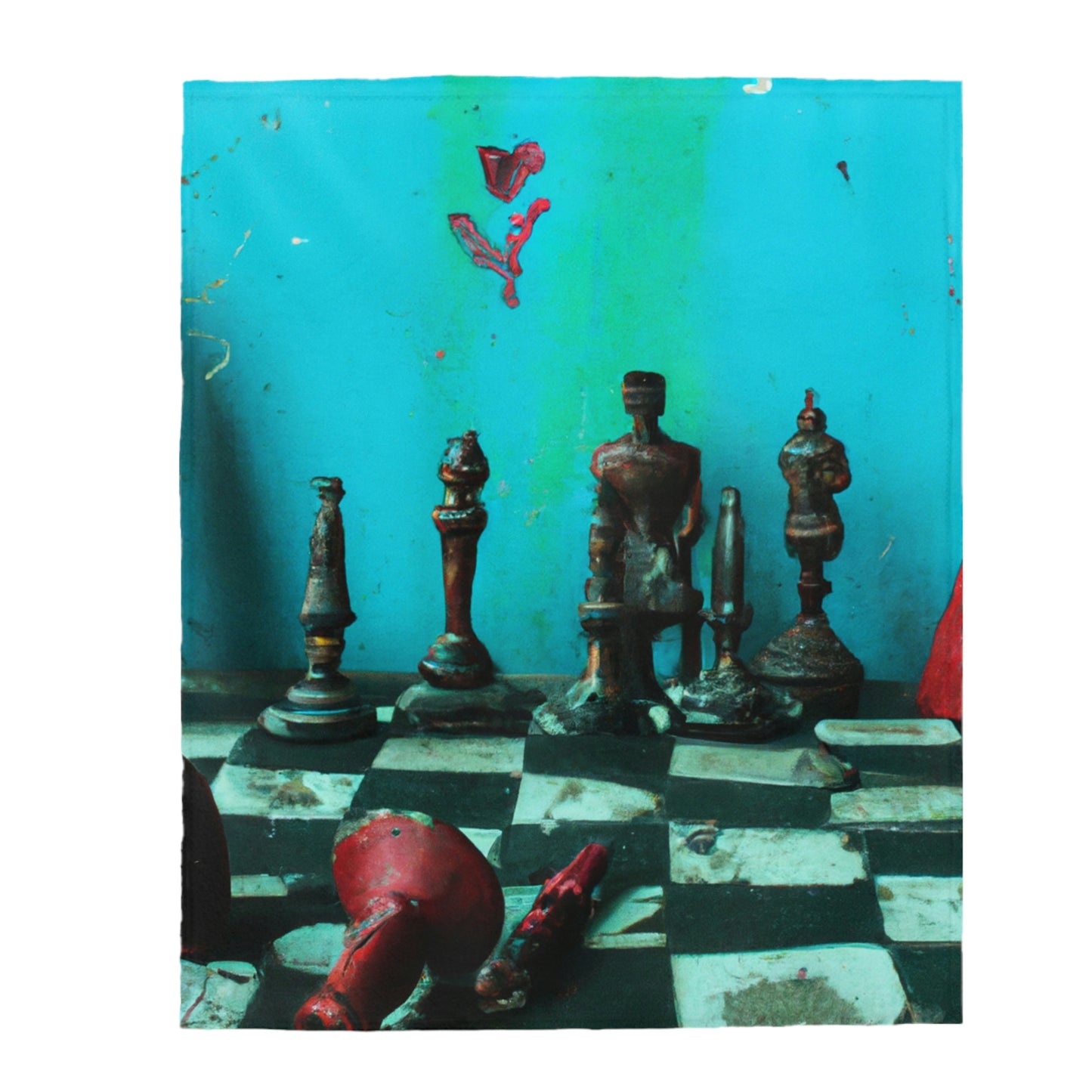 "A Forgotten Chess Set: Ready for a New Match" - The Alien Velveteen Plush Blanket