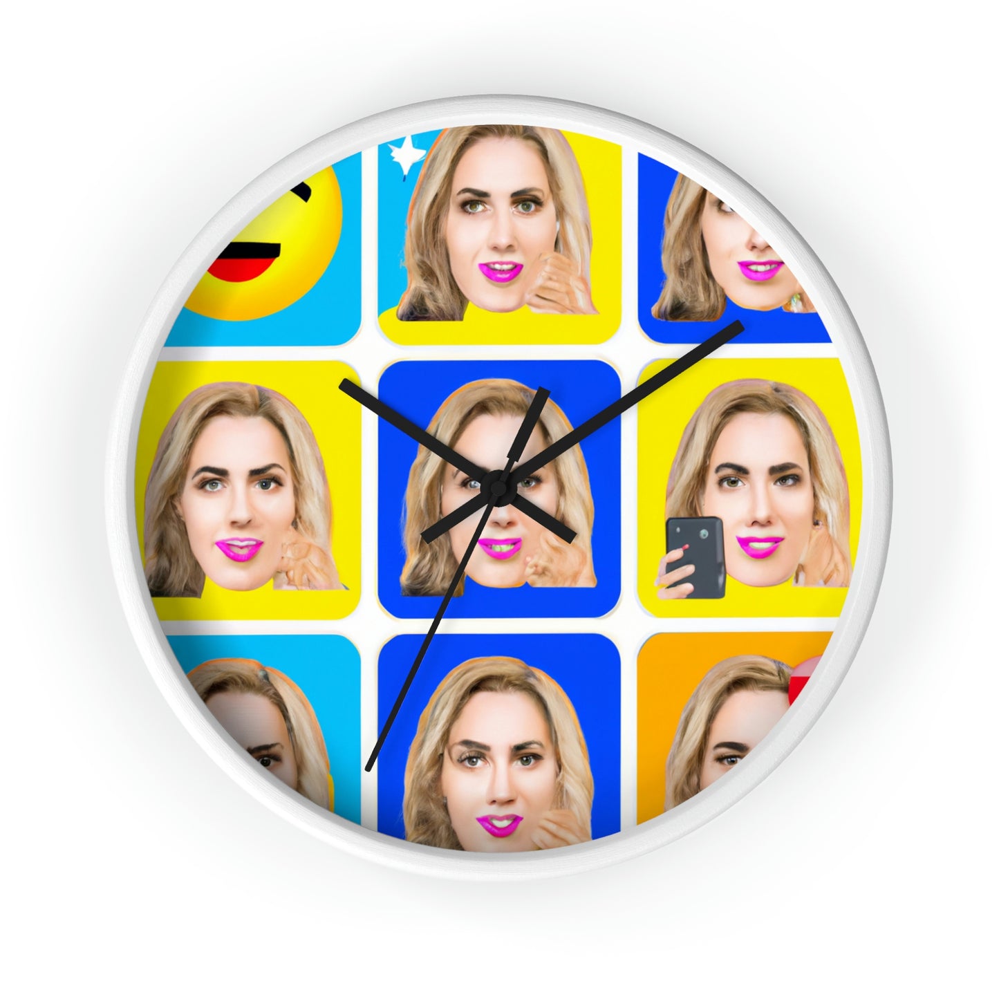 "Emoji-zing a Celebrity: A Pop Art Portrait" - The Alien Wall Clock