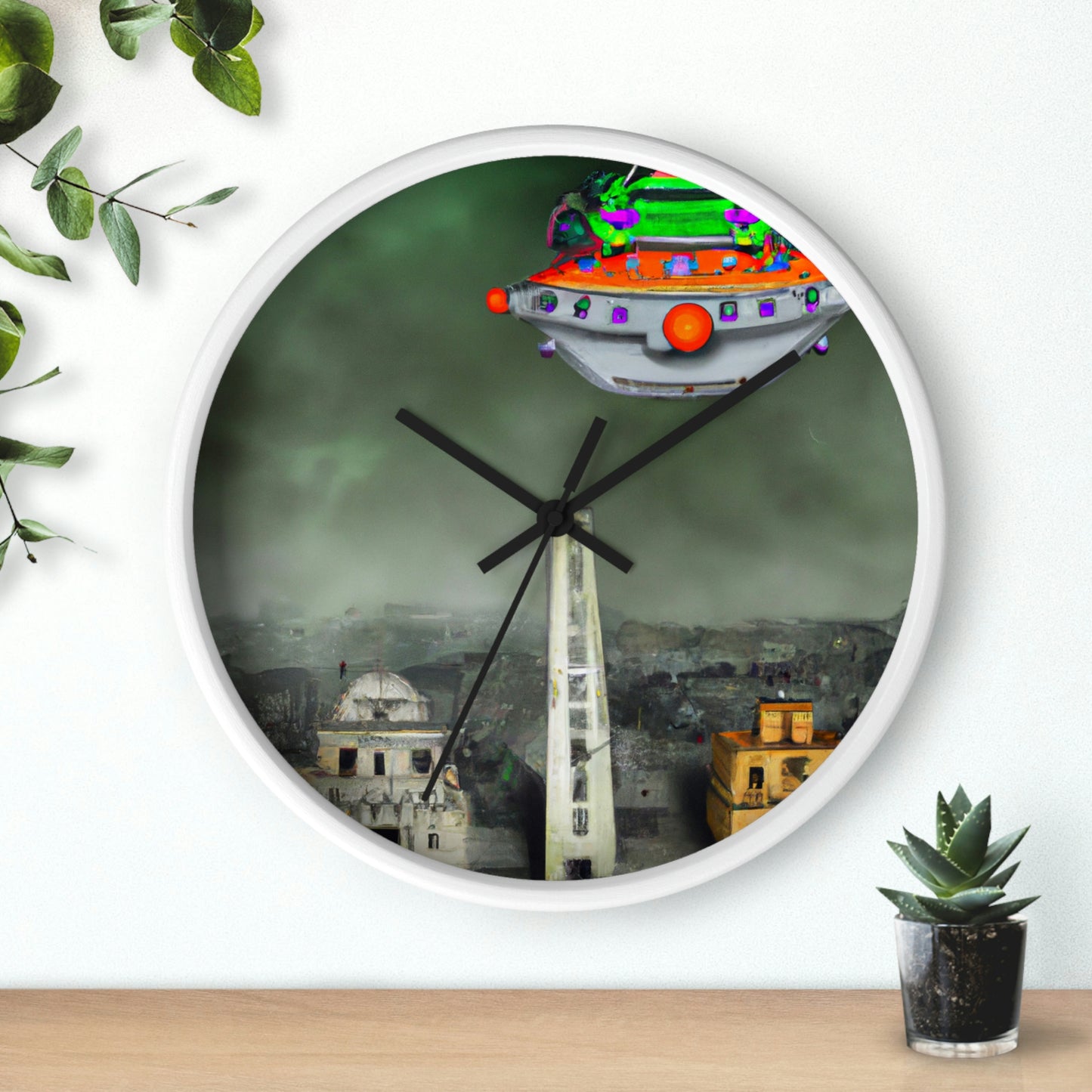 "Conundrum in the Ruins" - The Alien Wall Clock