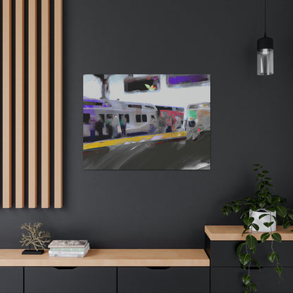 "Harboring the Hustle: Capturing the Vibrancy of the Train Station" - Canvas