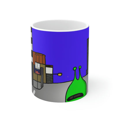 "Alien Misadventure in the City" - Der Alien-Keramikbecher 11 oz