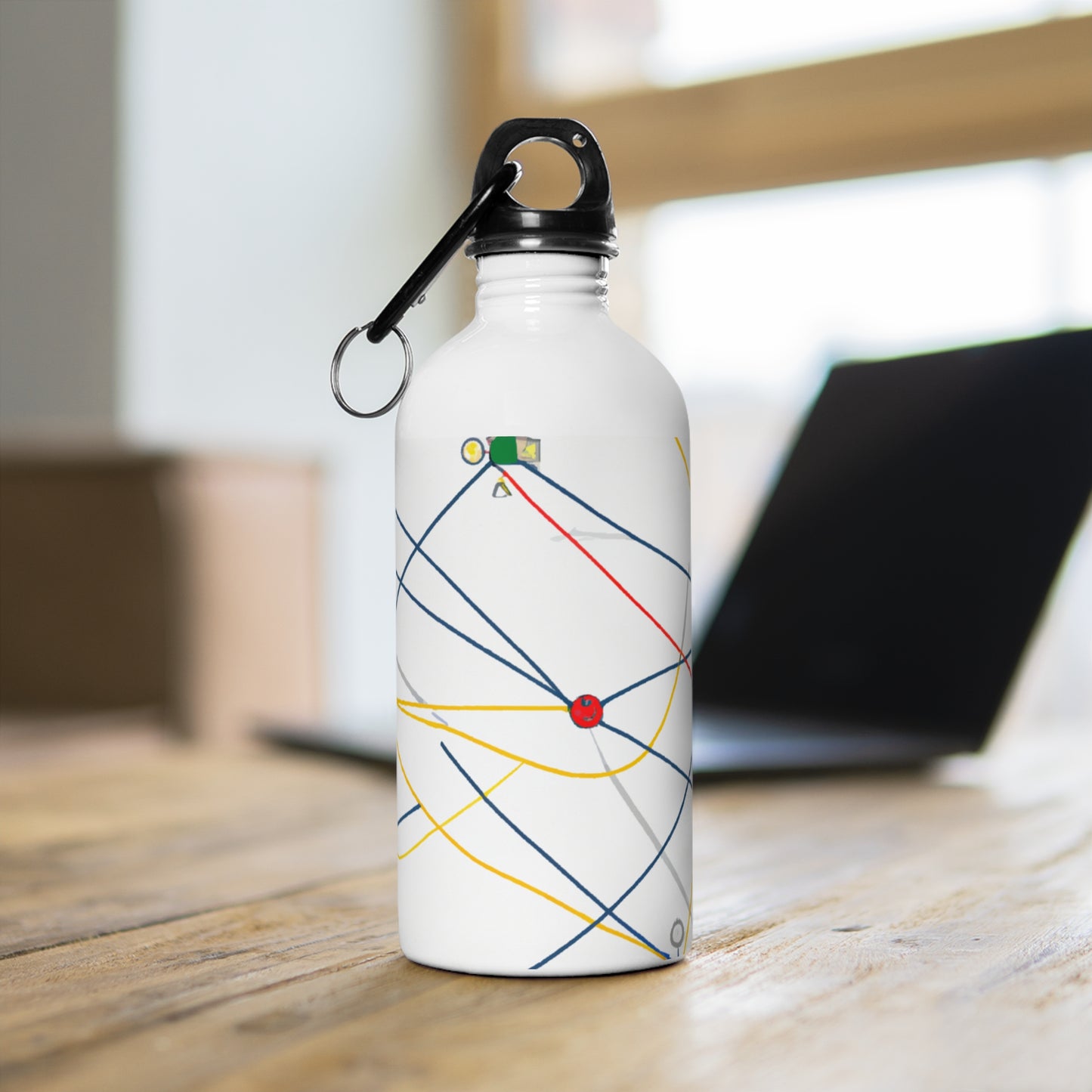 "Exploring the Dynamic Topology: Artful Visualization of a Network Structure." - The Alien Stainless Steel Water Bottle