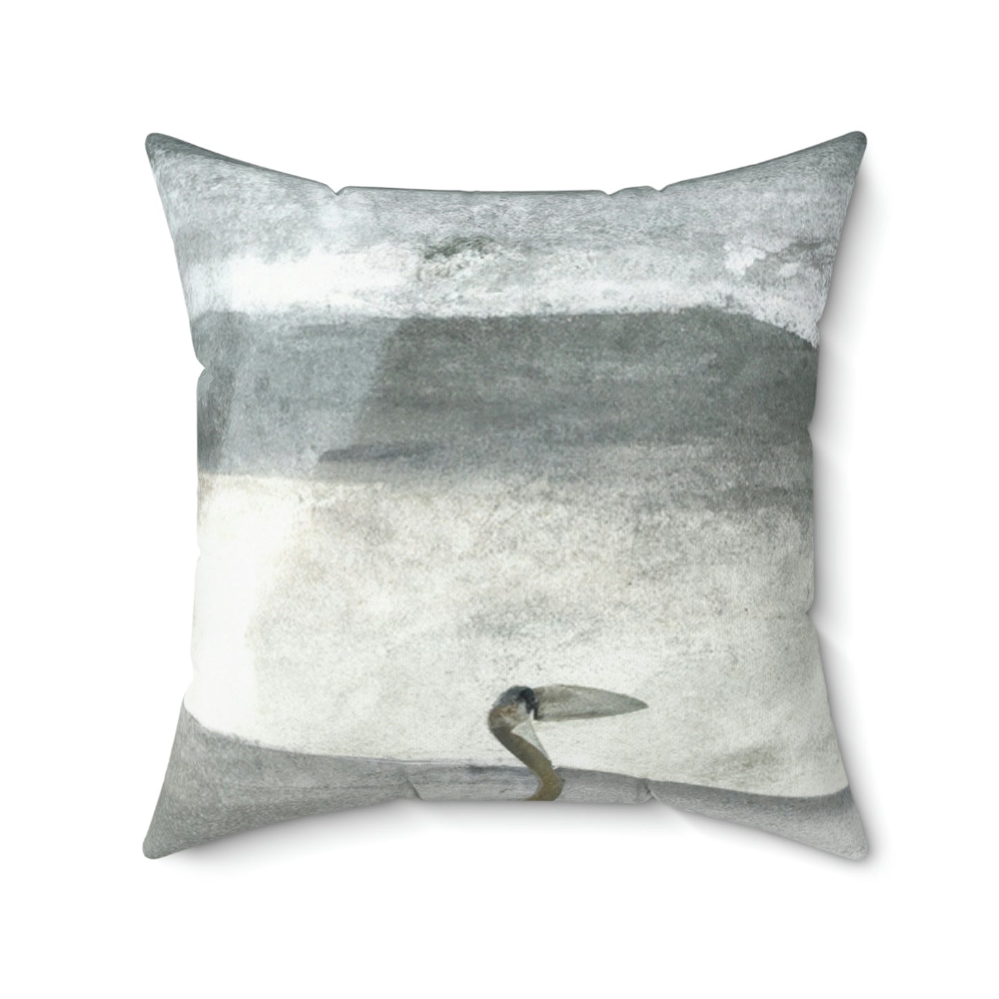 "A Sea of Turmoil: A Heron's Restlessness". - The Alien Square Pillow