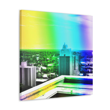 "Urban Splendor: The City Skyline from Above" - Canvas