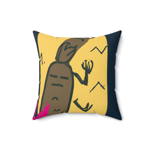 "Flucht vor dem Museumsmonster" - Das Alien Square Pillow