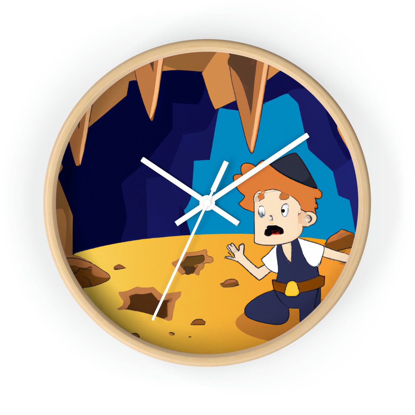 "The Mysterious Cave of the Brave Explorer" - The Alien Wall Clock