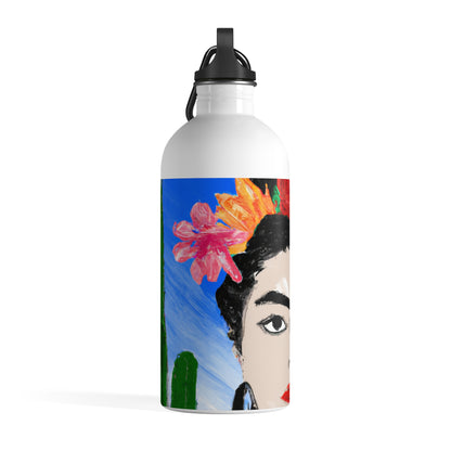 "Frida ardiente: pintando un ícono mexicano con cultura colorida" - The Alien Botella de agua de acero inoxidable