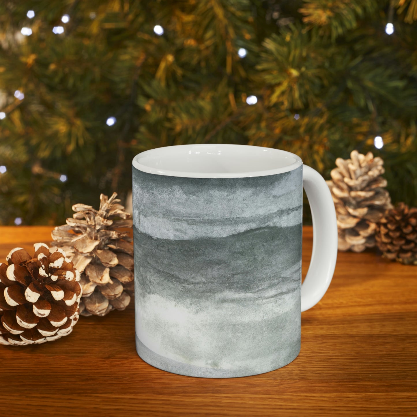 "A Sea of Turmoil: A Heron's Restlessness". - The Alien Ceramic Mug 11 oz