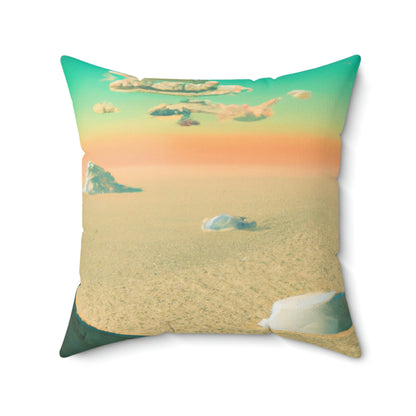 "A Strayed Astronaut: Alone on a Forlorn Planet" - The Alien Square Pillow