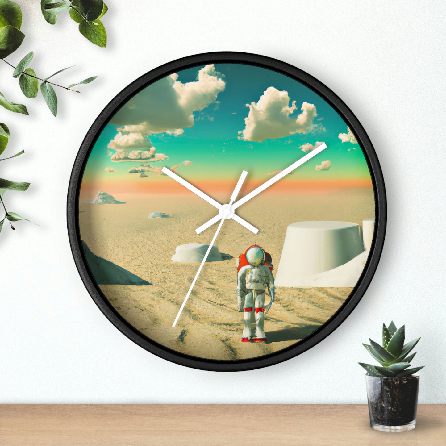 "A Strayed Astronaut: Alone on a Forlorn Planet" - The Alien Wall Clock