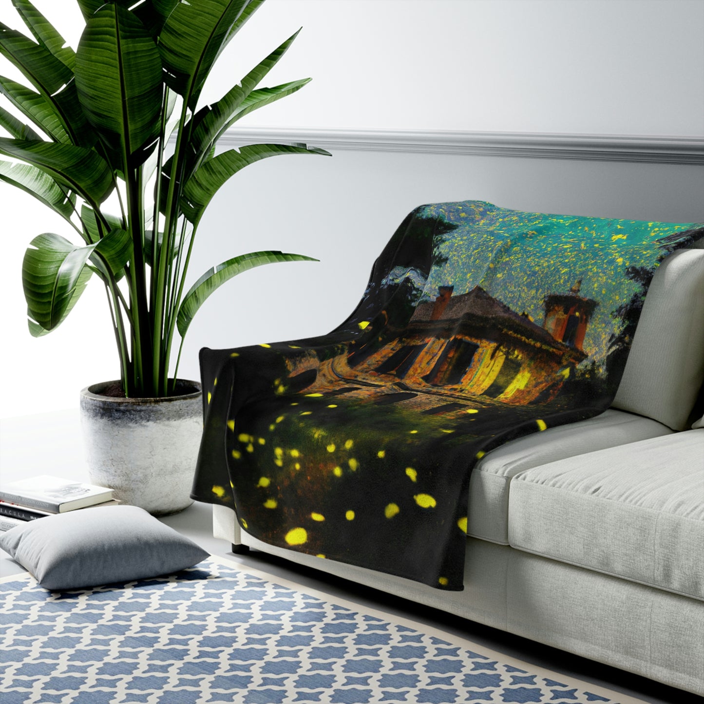 "A Shining Embrace of Fireflies" - The Alien Velveteen Plush Blanket