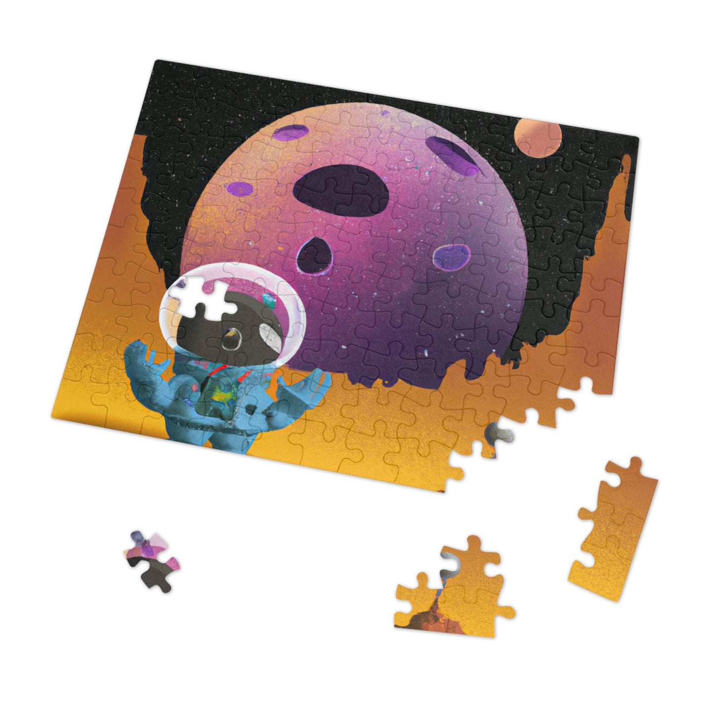 "Exploring the Unknown: The Adventures of a Space Captain and the Mysterious Planet" - The Alien Jigsaw Puzzle