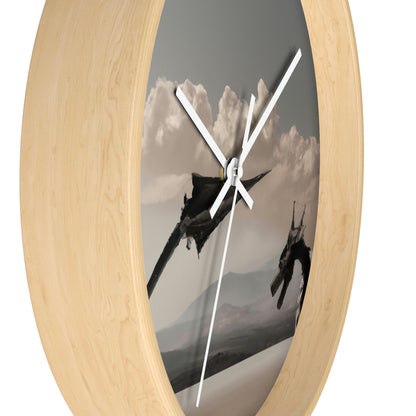 "A Warrior's Last Stand: The Battle Against the Metal Dragon" - The Alien Wall Clock