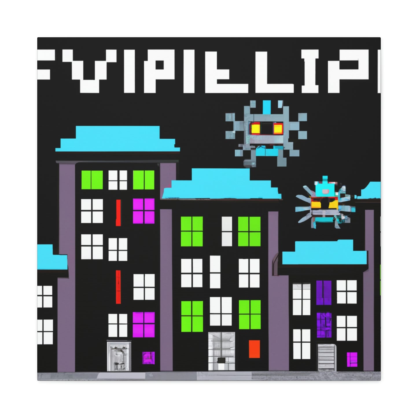 "City Defenders: Creative Space Invaders" - The Alien Canva